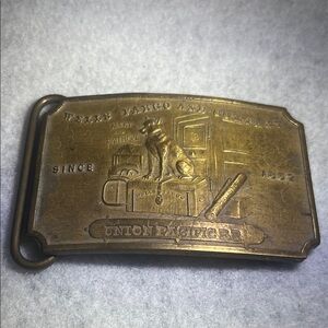 Vintage Wells Fargo & Co. Brass Belt Buckle